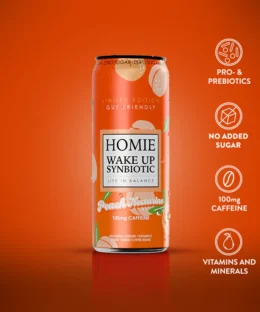 Homie Wake Up Synbiotic Peach 330ml
