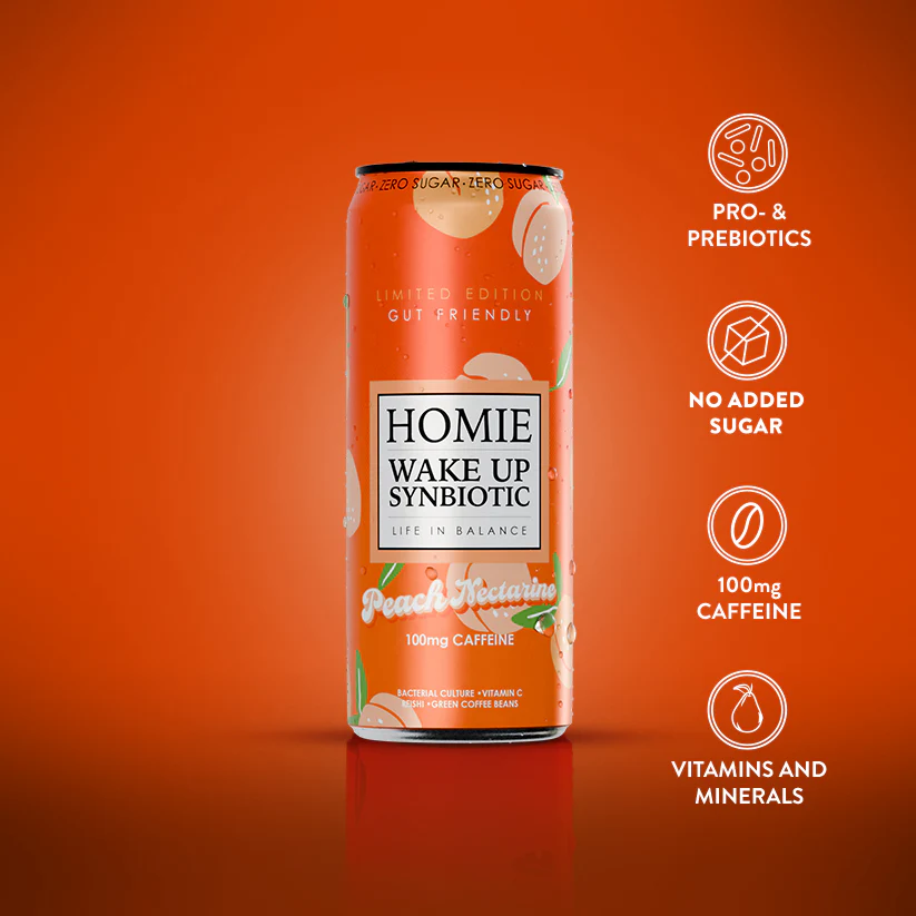 Homie Wake Up Synbiotic Peach 330ml