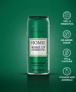 Homie Wake Up Synbiotic Pear/Passion 330ml