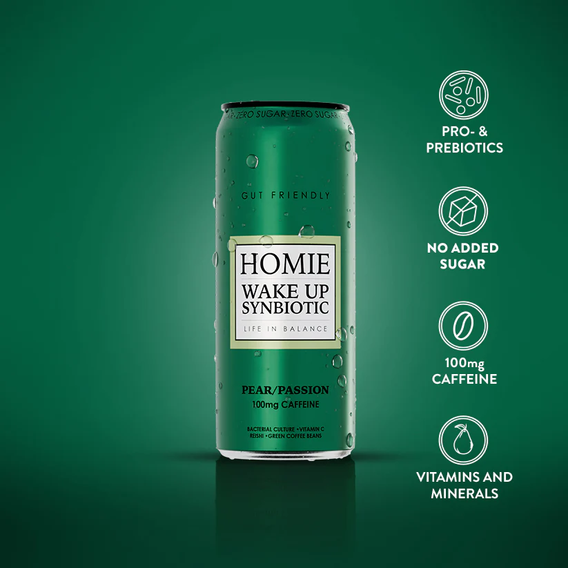 Homie Wake Up Synbiotic Pear/Passion 330ml