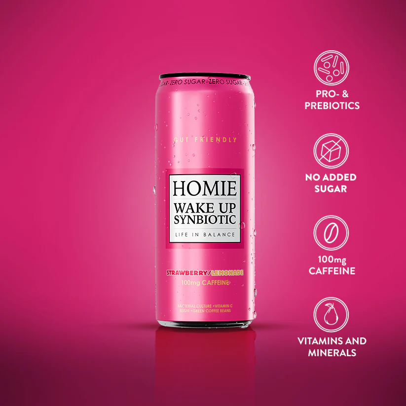 Homie Wake Up Synbiotic Strawberry/Lemonade 330ml